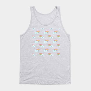 Kawaii Cute Rainbow Pattern in Yellow Tank Top